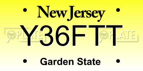 Y36FTT New Jersey License Plate
