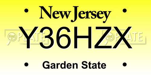 Y36HZX New Jersey License Plate