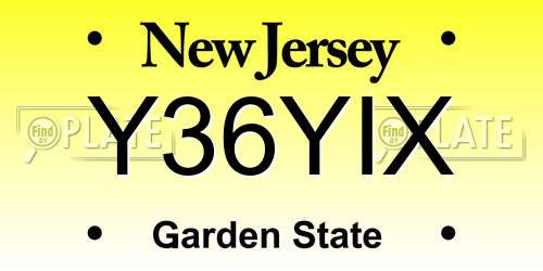 Y36YIX New Jersey License Plate