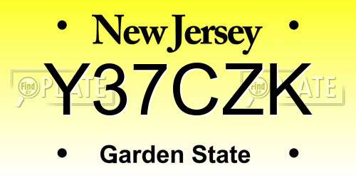 Y37CZK New Jersey License Plate