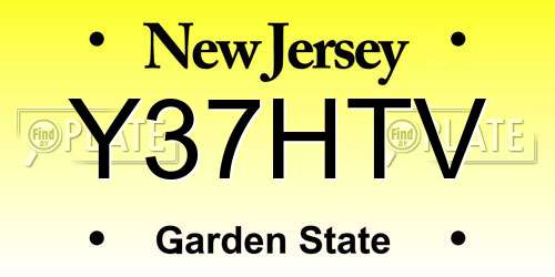 Y37HTV New Jersey License Plate