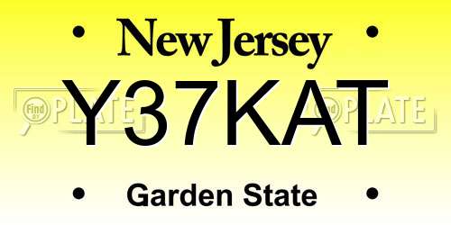 Y37KAT New Jersey License Plate