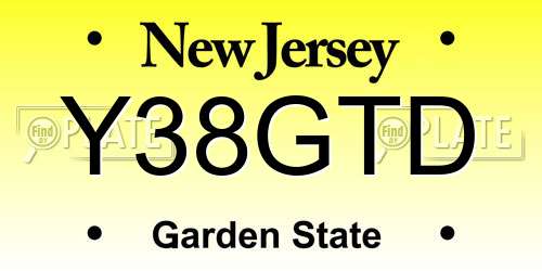 Y38GTD New Jersey License Plate