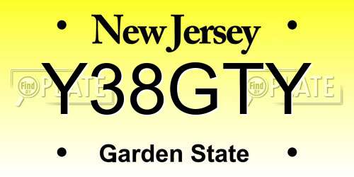 Y38GTY New Jersey License Plate