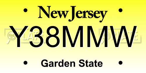 Y38MMW New Jersey License Plate
