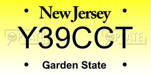 Y39CCT New Jersey License Plate