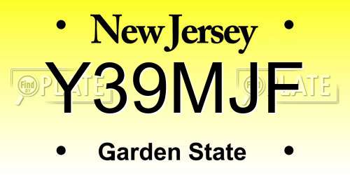 Y39MJF New Jersey License Plate