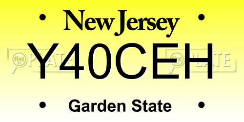 Y40CEH New Jersey License Plate