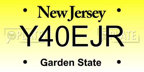 Y40EJR New Jersey License Plate