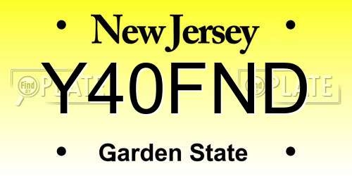 Y40FND New Jersey License Plate