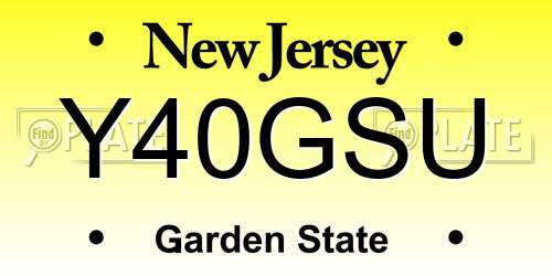 Y40GSU New Jersey License Plate