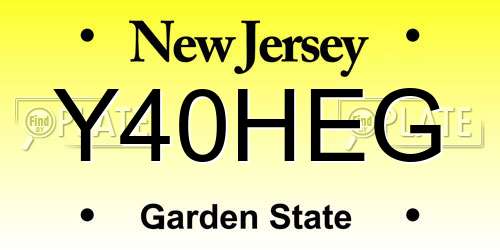 Y40HEG New Jersey License Plate