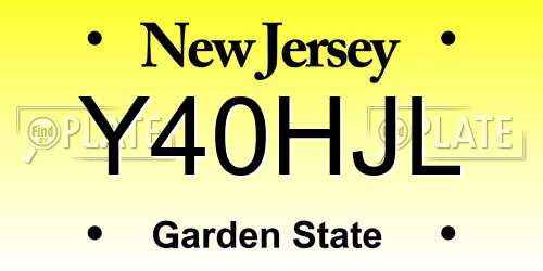 Y40HJL New Jersey License Plate