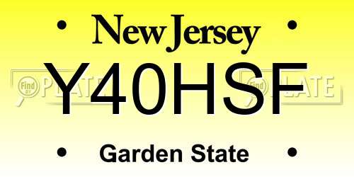 Y40HSF New Jersey License Plate