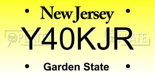 Y40KJR New Jersey License Plate