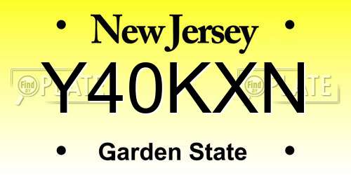 Y40KXN New Jersey License Plate