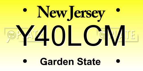 Y40LCM New Jersey License Plate