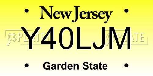 Y40LJM New Jersey License Plate