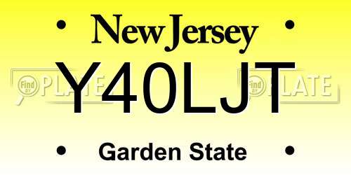 Y40LJT New Jersey License Plate