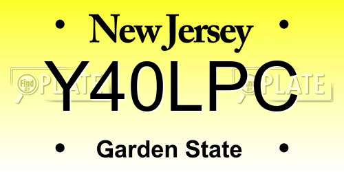 Y40LPC New Jersey License Plate