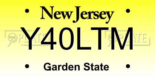 Y40LTM New Jersey License Plate