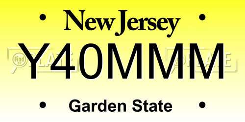Y40MMM New Jersey License Plate
