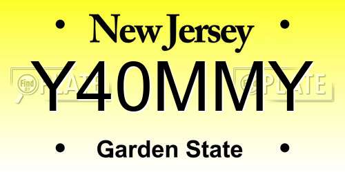 Y40MMY New Jersey License Plate