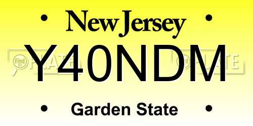 Y40NDM New Jersey License Plate