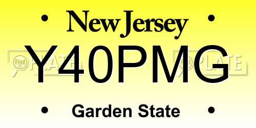 Y40PMG New Jersey License Plate