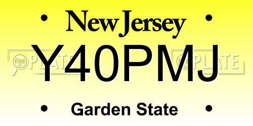 Y40PMJ New Jersey License Plate