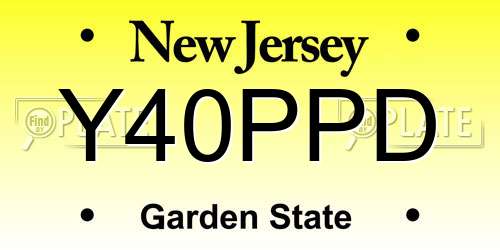 Y40PPD New Jersey License Plate