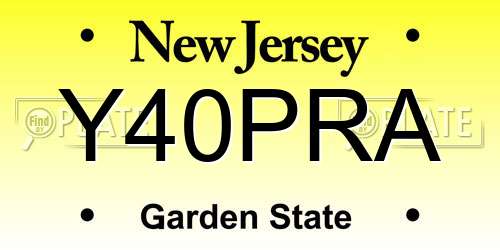 Y40PRA New Jersey License Plate