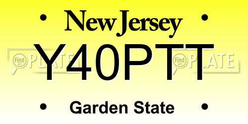 Y40PTT New Jersey License Plate