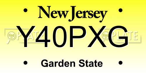 Y40PXG New Jersey License Plate