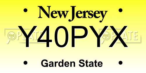 Y40PYX New Jersey License Plate