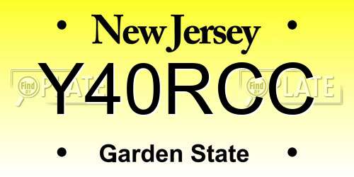 Y40RCC New Jersey License Plate