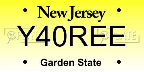Y40REE New Jersey License Plate