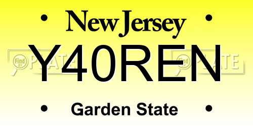 Y40REN New Jersey License Plate
