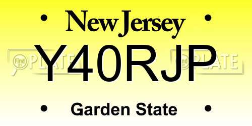 Y40RJP New Jersey License Plate