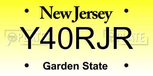 Y40RJR New Jersey License Plate