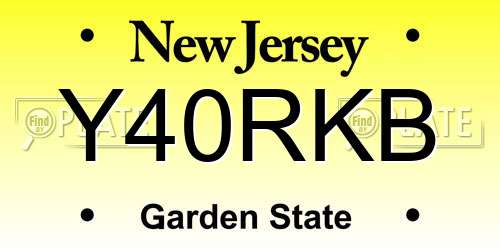Y40RKB New Jersey License Plate