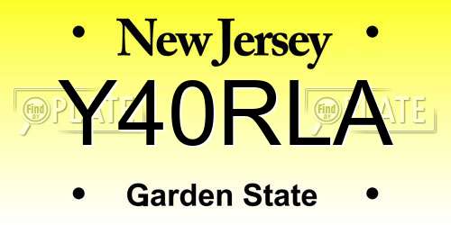 Y40RLA New Jersey License Plate