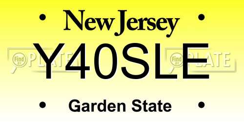 Y40SLE New Jersey License Plate