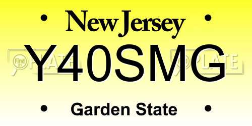 Y40SMG New Jersey License Plate