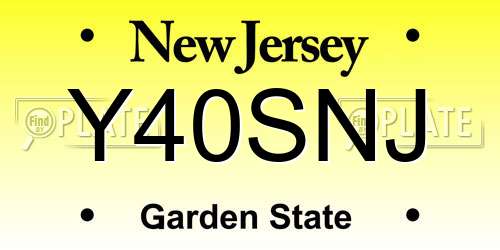 Y40SNJ New Jersey License Plate