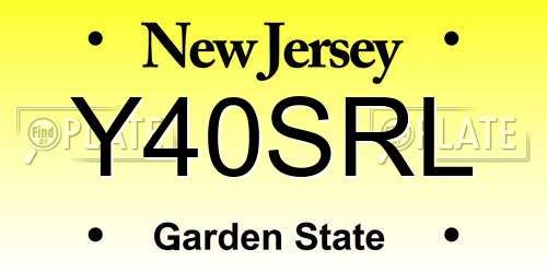 Y40SRL New Jersey License Plate