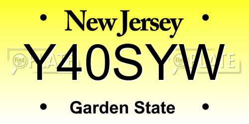 Y40SYW New Jersey License Plate