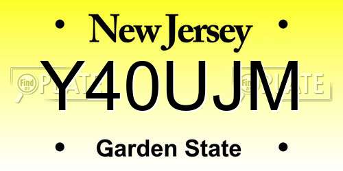 Y40UJM New Jersey License Plate