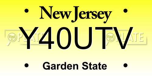 Y40UTV New Jersey License Plate