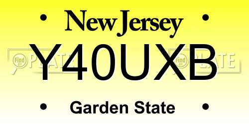 Y40UXB New Jersey License Plate